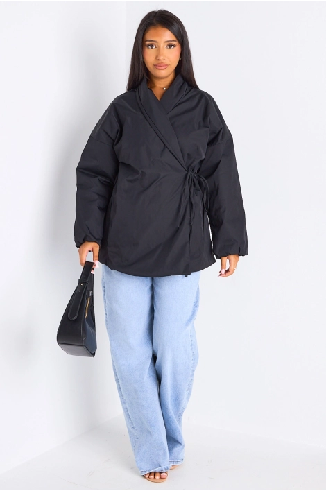 Veste ballon croisée noire