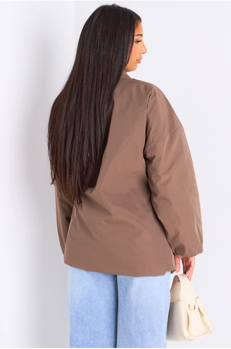 Veste ballon croisée taupe