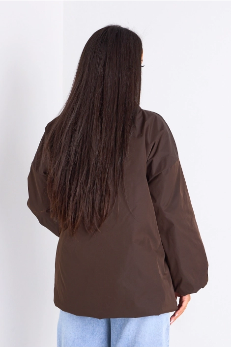 Veste ballon croisée marron