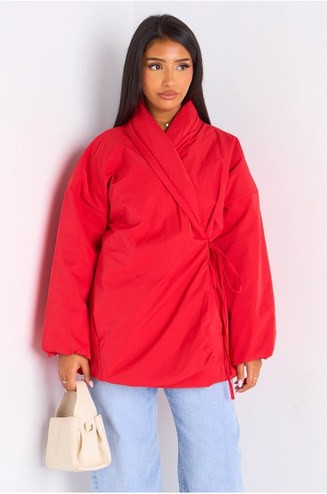 Veste ballon croisée rouge