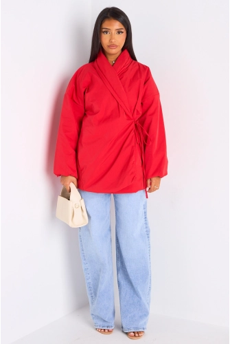 Veste ballon croisée rouge