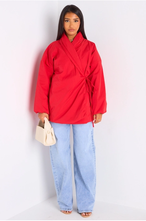 Veste ballon croisée rouge
