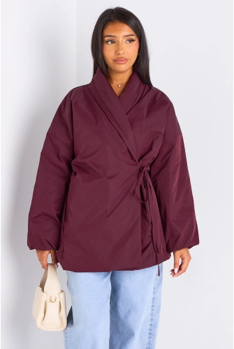 Veste ballon croisée bordeaux