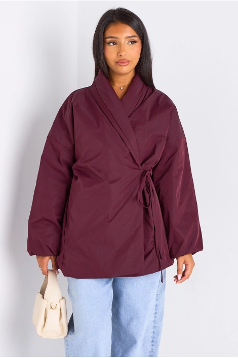 Veste ballon croisée bordeaux