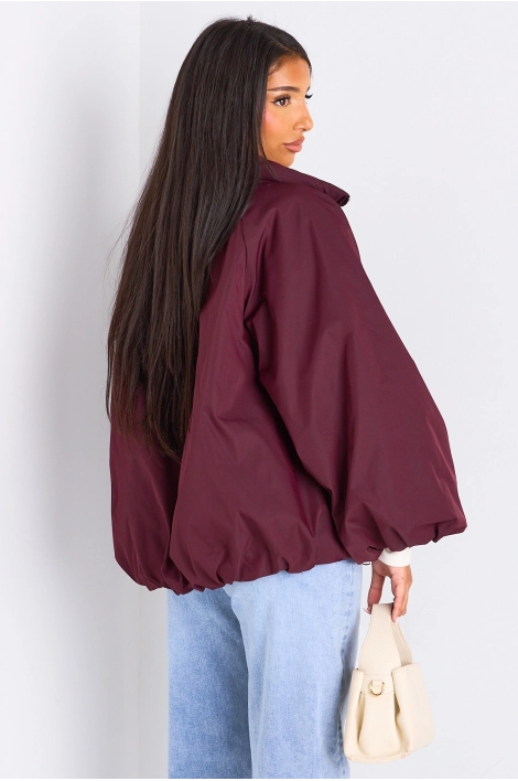 Veste courte ballon prune