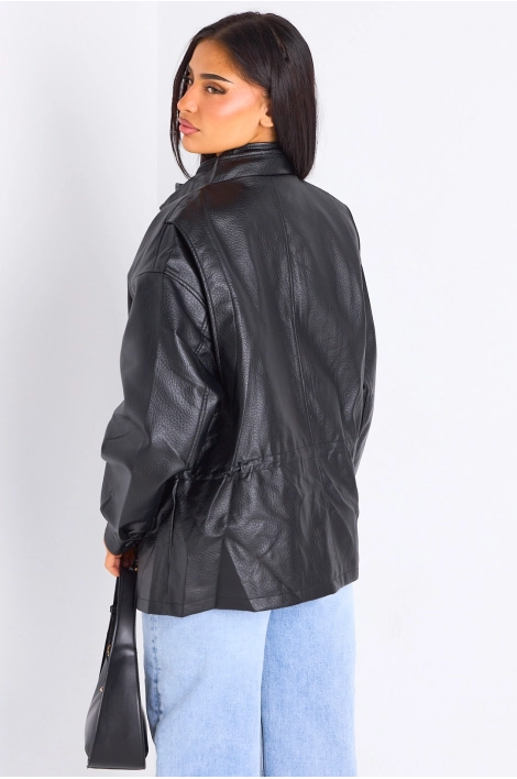 Veste en simili cuir noir