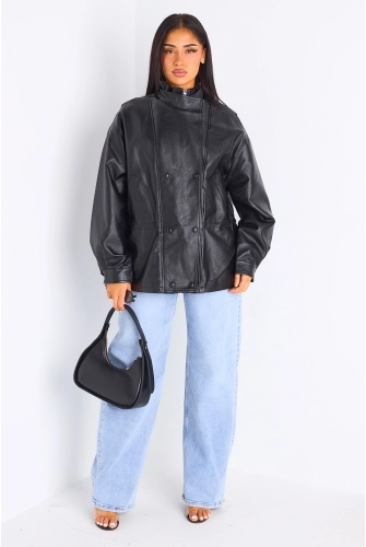 Veste en simili cuir noir