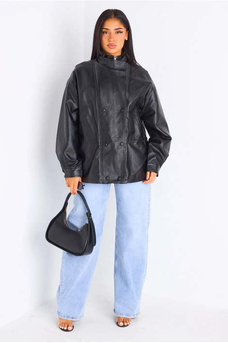 Veste en simili cuir noir