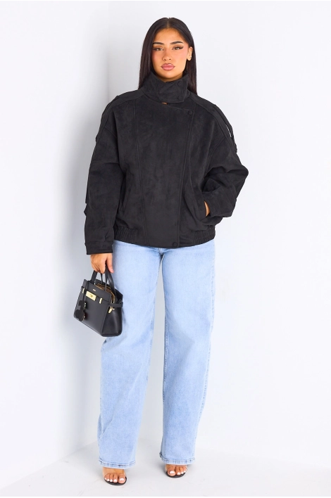 Veste courte en suédine noire