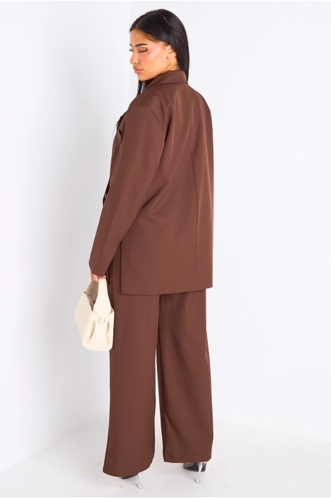 Ensemble 2 pièces : blazer + pantalon tailleur marron