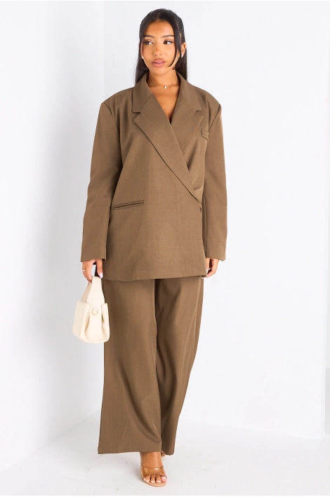 Ensemble 2 pièces : blazer + pantalon tailleur kaki