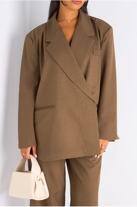Ensemble 2 pièces : blazer + pantalon tailleur kaki