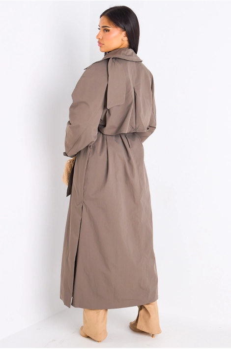 Trench long taupe