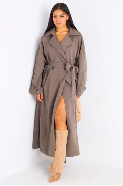 Trench long taupe