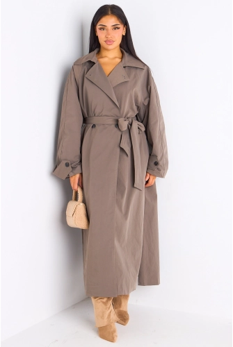 Trench long taupe