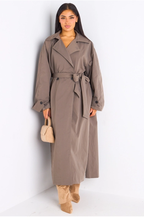 Trench long taupe