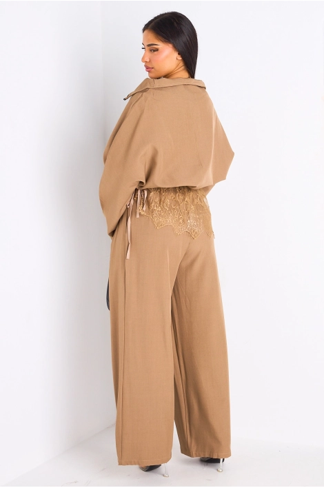 Ensemble 2 pièces : veste + pantalon camel