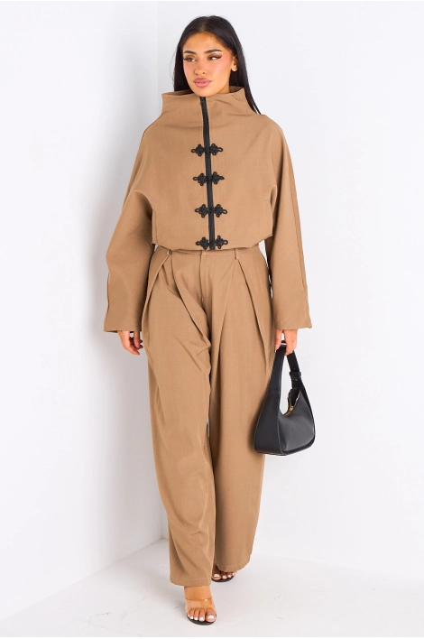 Ensemble 2 pièces : veste + pantalon camel