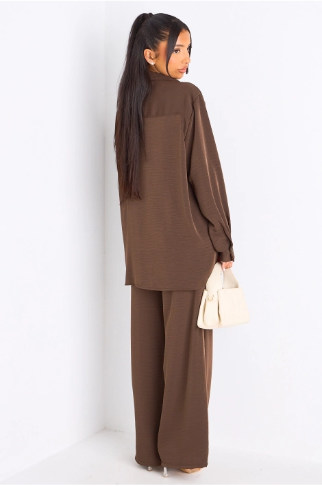 Ensemble 2 pièces : blouse + pantalon marron