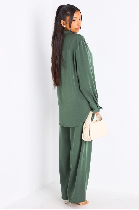 Ensemble 2 pièces : blouse + pantalon kaki