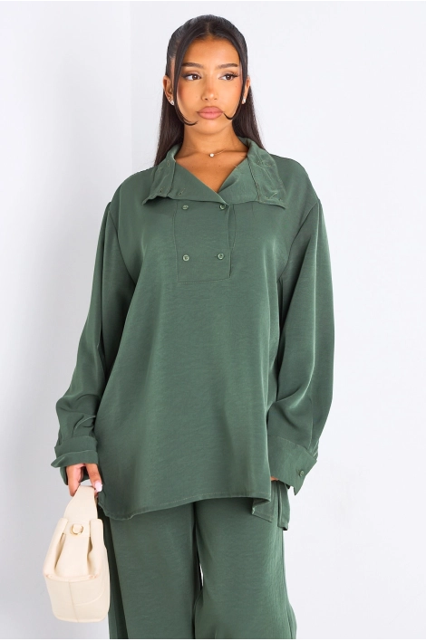 Ensemble 2 pièces : blouse + pantalon kaki