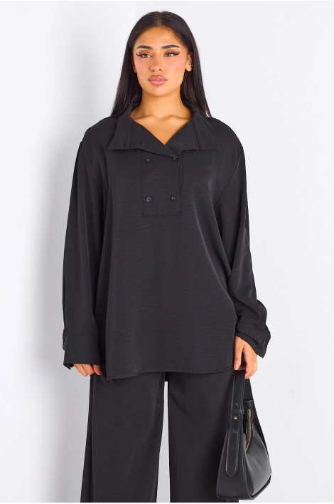 Ensemble 2 pièces : blouse + pantalon noir