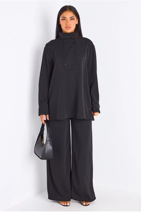 Ensemble 2 pièces : blouse + pantalon noir