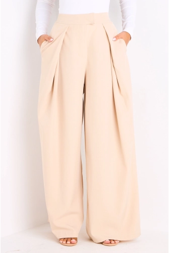 Pantalon palazzo beige