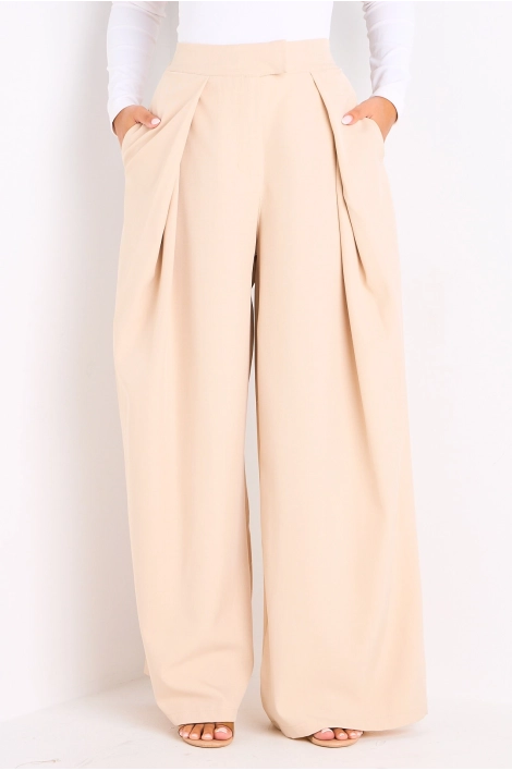 Pantalon palazzo beige