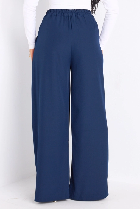 Pantalon palazzo bleu marine