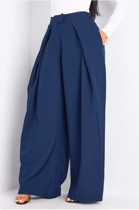 Pantalon palazzo bleu marine