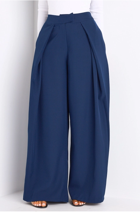 Pantalon palazzo bleu marine