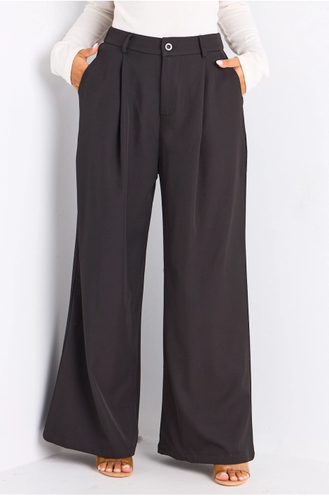Pantalon à pince et coupe droite noir