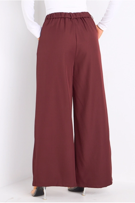 Pantalon à pince et coupe droite bordeaux