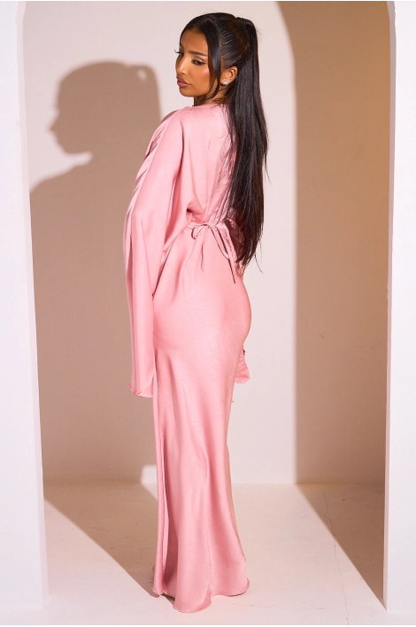 Robe rose à manches pagode