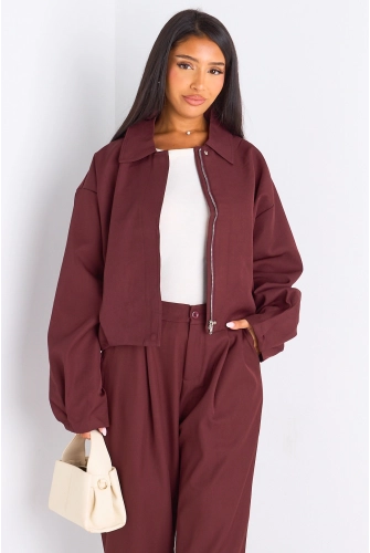 Veste courte prune