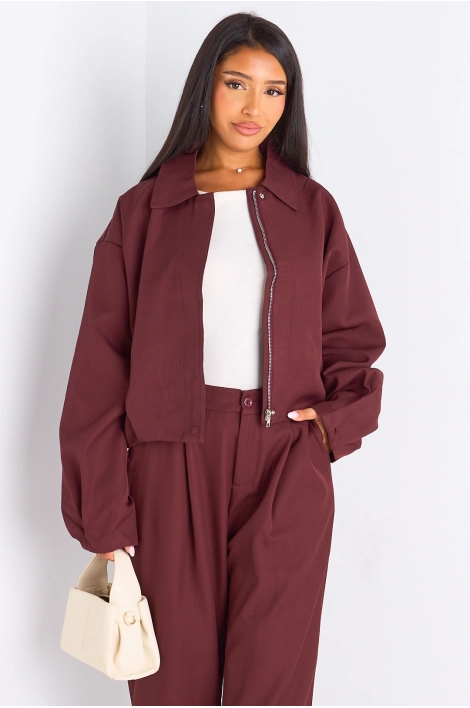 Veste courte prune
