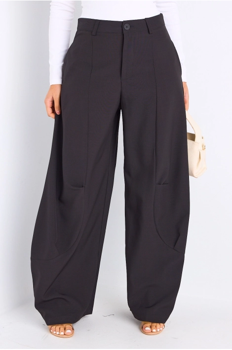 Pantalon de tailleur noir style palazzo