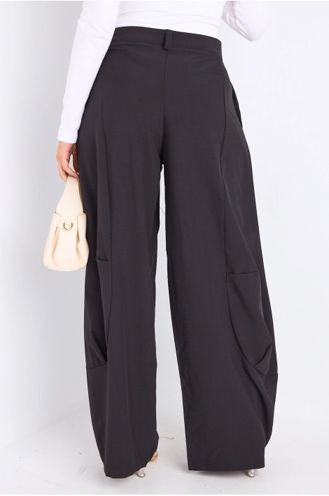 Pantalon de tailleur noir style palazzo