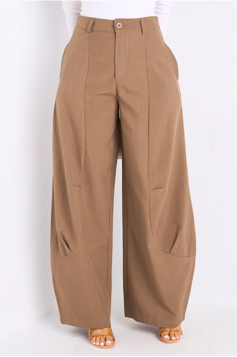 Pantalon de tailleur camel style palazzo