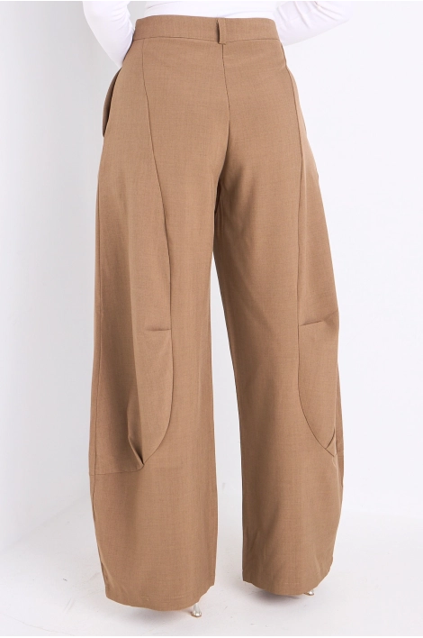 Pantalon de tailleur camel style palazzo