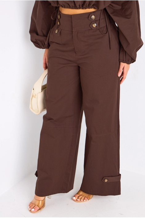 Ensemble deux pièces marron haut + pantalon