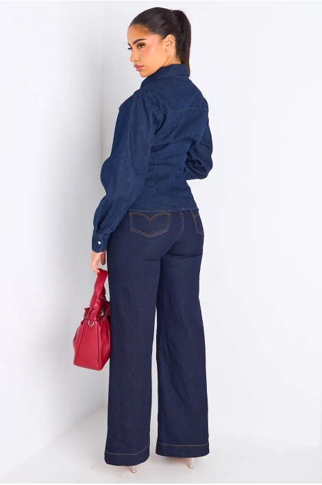 Chemise cintrée en Jean's bleu foncé