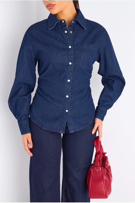 Chemise cintrée en Jean's bleu foncé
