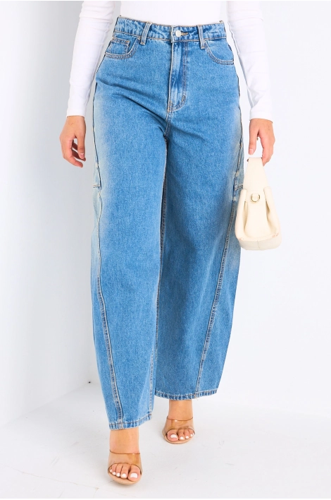 Jean's barrel bleu clair
