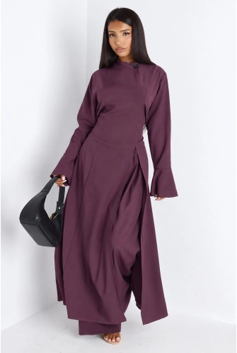 Ensemble 2 pièces : blouse + pantalon violet