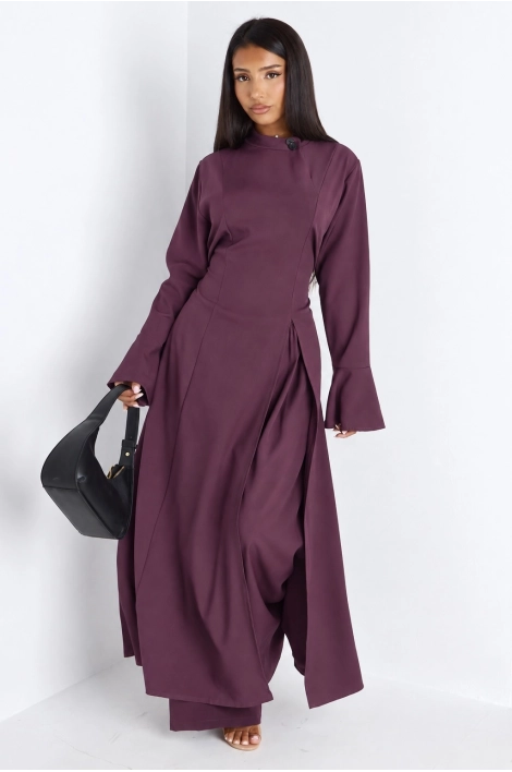 Ensemble 2 pièces : blouse + pantalon violet