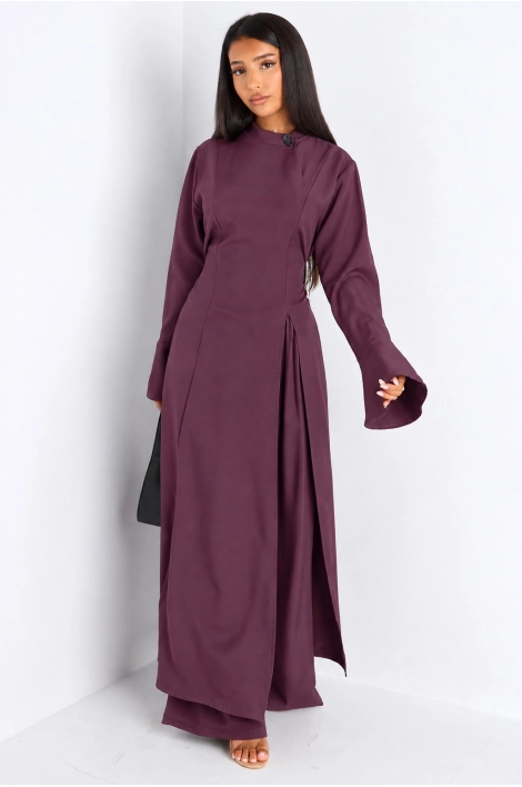 Ensemble 2 pièces : blouse + pantalon violet