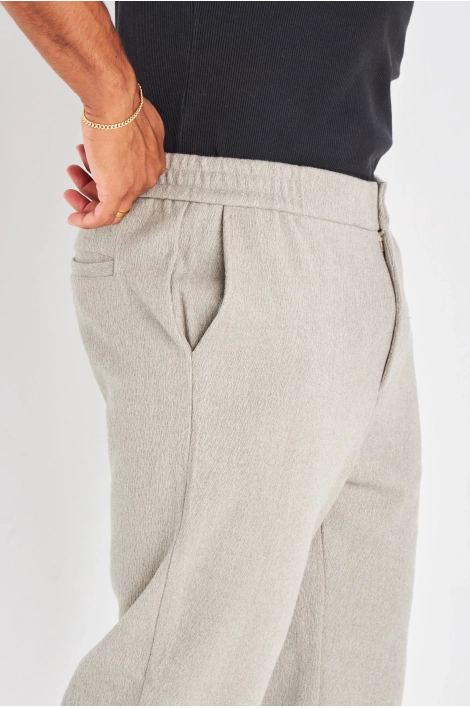 Ensemble 2 pièces vert clair veste à col rabat + pantalon coupe droite effet texturé