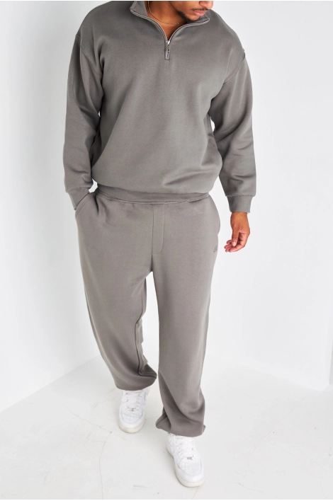 Ensemble 2 pièces pull à zip + jogging  gris foncé